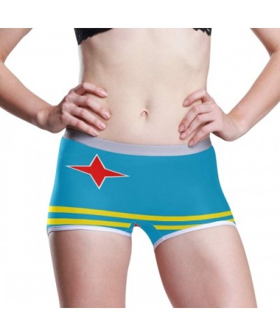 Women's Seamless Boyshort Panties Australian Flag Underwear Stretch Boxer Briefs - Aruba Flag - C518TDADWNY $30.93 Panties