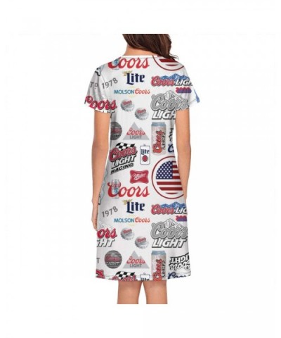 Short Sleeve Nightgowns Women's Beer-Coors-Original-Logo- Sleepwear - Beer Coors Original - CX196M79TTS $47.39 Nightgowns & S...