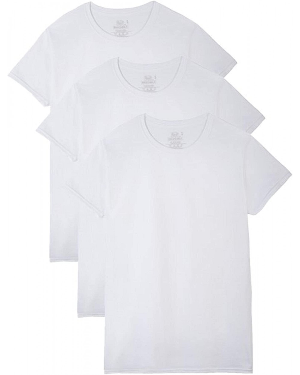 Men's Breathable Cotton Micro-mesh Crew T-Shirt - Tall Man - White - 3 Pack - C8186UOHIXQ $33.55 Undershirts