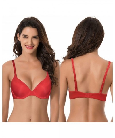 Women's Plus Size Full Coverage Padded Underwire Bra-1 or 2PK - Red - CC18RY8682I $25.68 Bras