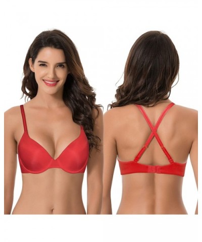 Women's Plus Size Full Coverage Padded Underwire Bra-1 or 2PK - Red - CC18RY8682I $25.68 Bras