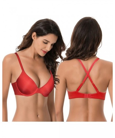 Women's Plus Size Full Coverage Padded Underwire Bra-1 or 2PK - Red - CC18RY8682I $25.68 Bras