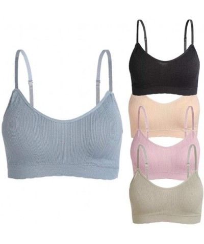 3 Pieces Spaghetti Strap Tank Camisole Top Bra for Women Sports Yoga Sleeping - Black/Blue/Pink - CU19DL9IOZM $42.22 Camisole...