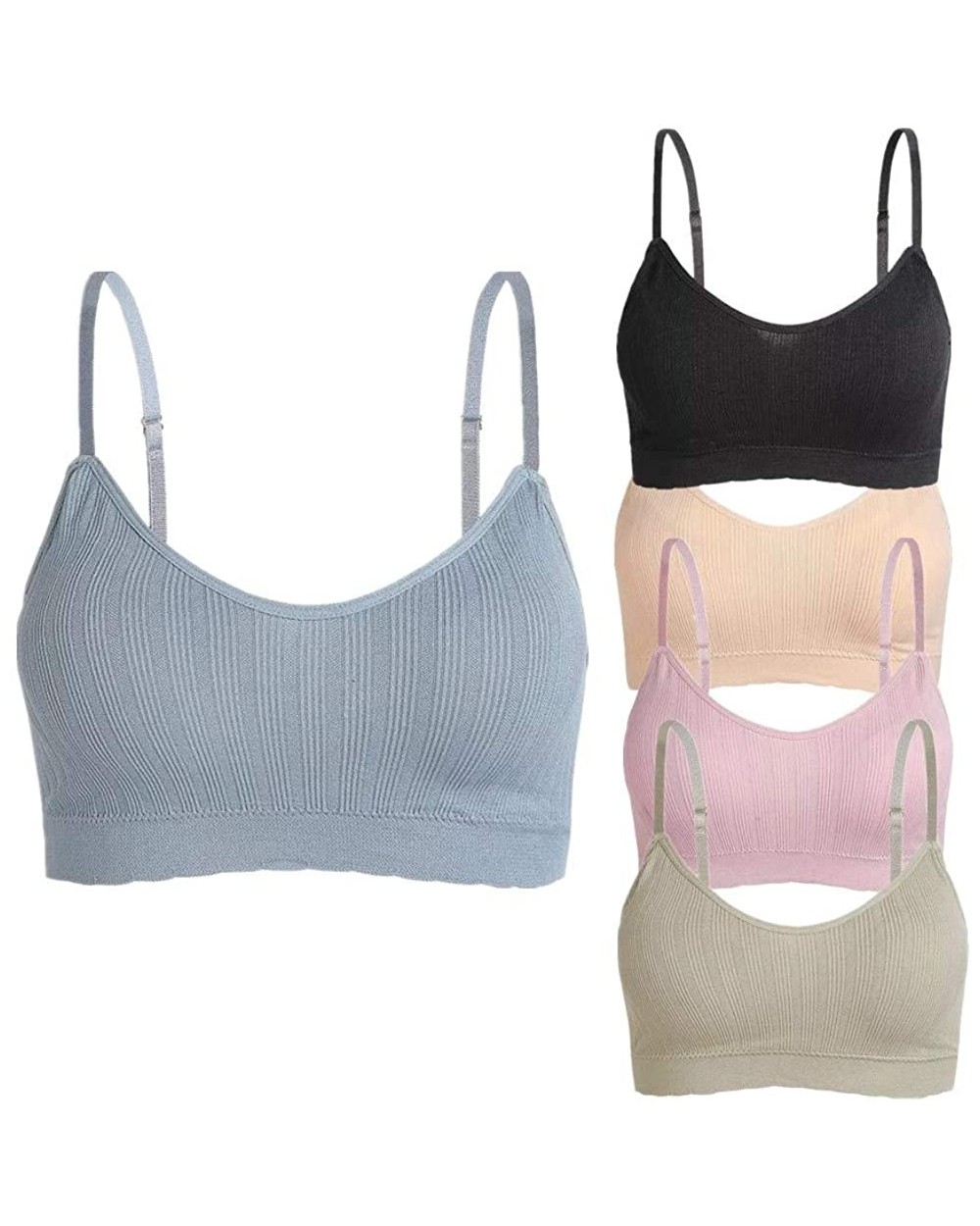 3 Pieces Spaghetti Strap Tank Camisole Top Bra for Women Sports Yoga Sleeping - Black/Blue/Pink - CU19DL9IOZM $42.22 Camisole...