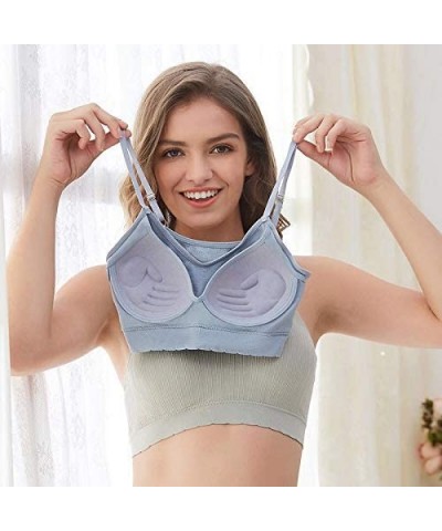 3 Pieces Spaghetti Strap Tank Camisole Top Bra for Women Sports Yoga Sleeping - Black/Blue/Pink - CU19DL9IOZM $42.22 Camisole...