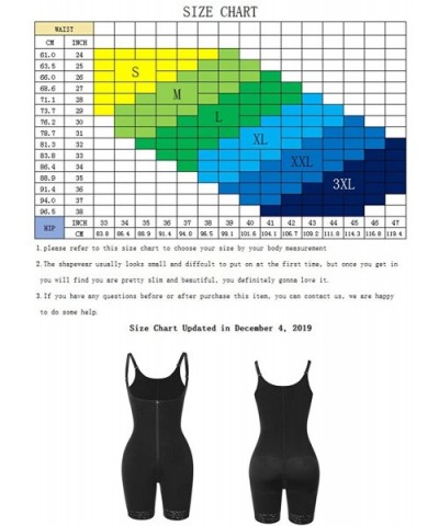 Womens Sexy Shapewear Butt Lifter Body Shaper Tummy Control Bodysuit Postpartum Faja Plus Size - Black-zipper-style-a - CU18A...