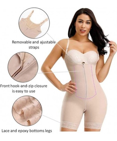 Womens Sexy Shapewear Butt Lifter Body Shaper Tummy Control Bodysuit Postpartum Faja Plus Size - Black-zipper-style-a - CU18A...