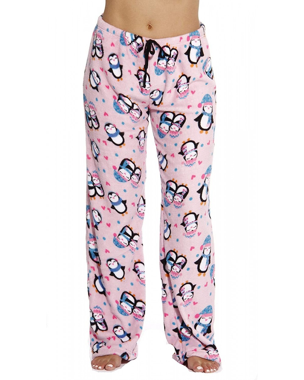 Women's Plush Pajama Pants - Petite to Plus Size Pajamas - Pink - Penguin Love - CZ17Z2GOEXZ $25.80 Bottoms