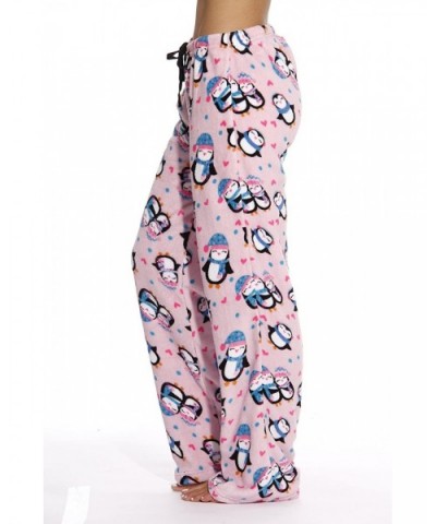 Women's Plush Pajama Pants - Petite to Plus Size Pajamas - Pink - Penguin Love - CZ17Z2GOEXZ $25.80 Bottoms