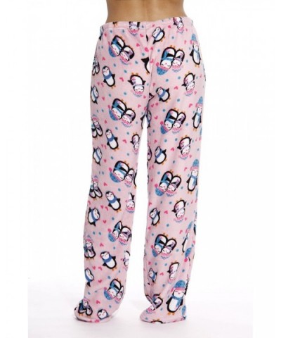 Women's Plush Pajama Pants - Petite to Plus Size Pajamas - Pink - Penguin Love - CZ17Z2GOEXZ $25.80 Bottoms