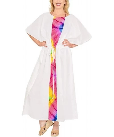 Women's Long Caftan Swimsuit Cover Ups Night Casual Dress Drawstring A - Ghost White_a415 - C318E3GTI8N $40.09 Nightgowns & S...