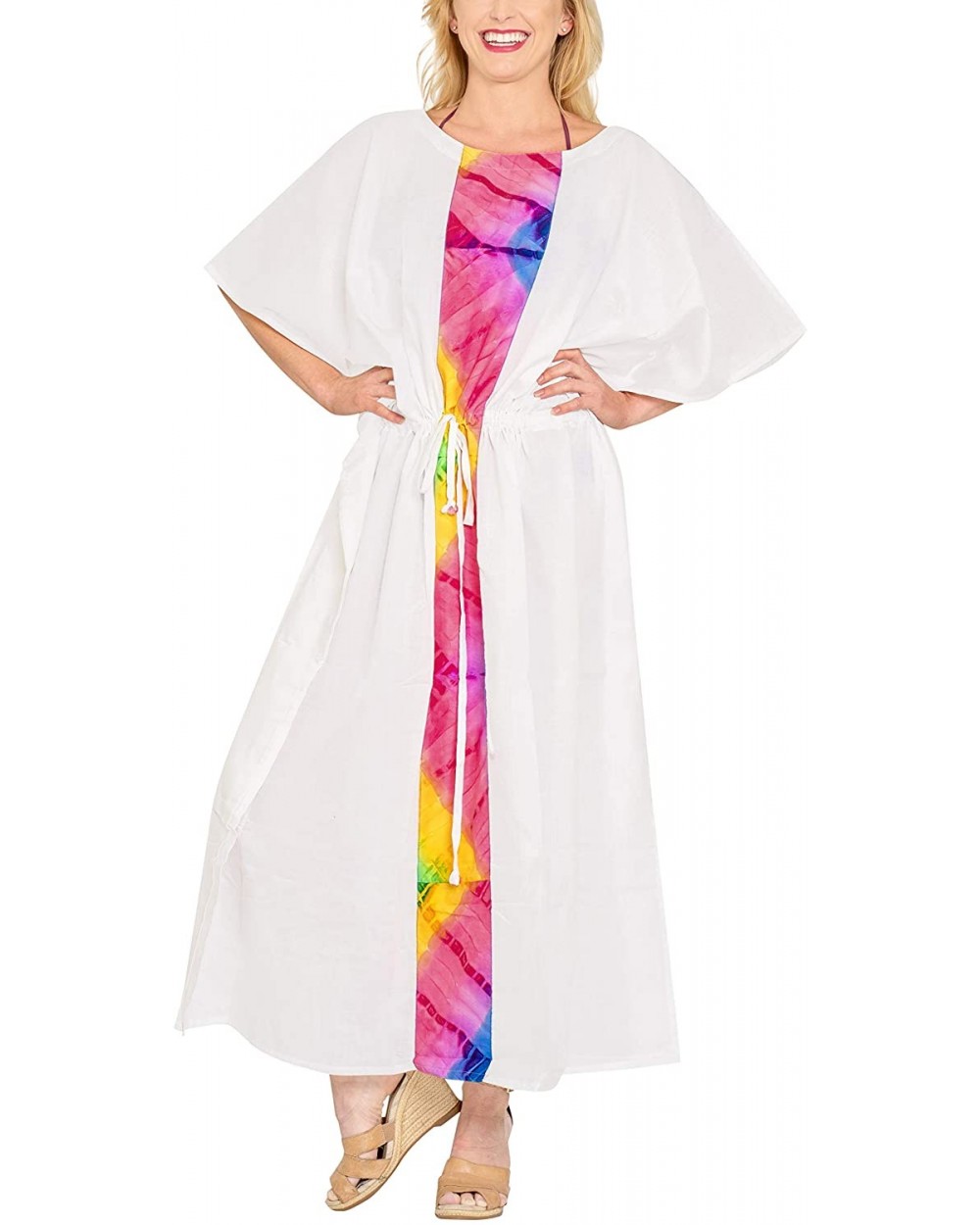 Women's Long Caftan Swimsuit Cover Ups Night Casual Dress Drawstring A - Ghost White_a415 - C318E3GTI8N $40.09 Nightgowns & S...