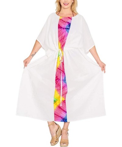 Women's Long Caftan Swimsuit Cover Ups Night Casual Dress Drawstring A - Ghost White_a415 - C318E3GTI8N $40.09 Nightgowns & S...