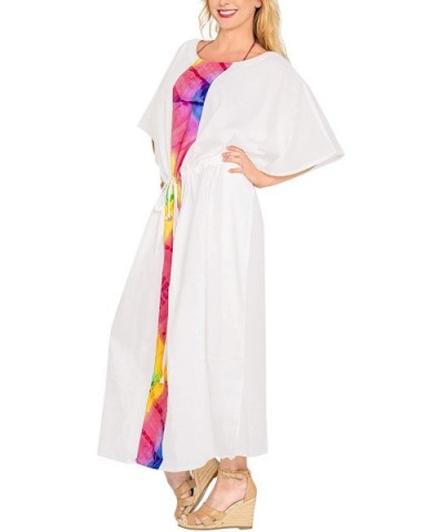 Women's Long Caftan Swimsuit Cover Ups Night Casual Dress Drawstring A - Ghost White_a415 - C318E3GTI8N $40.09 Nightgowns & S...