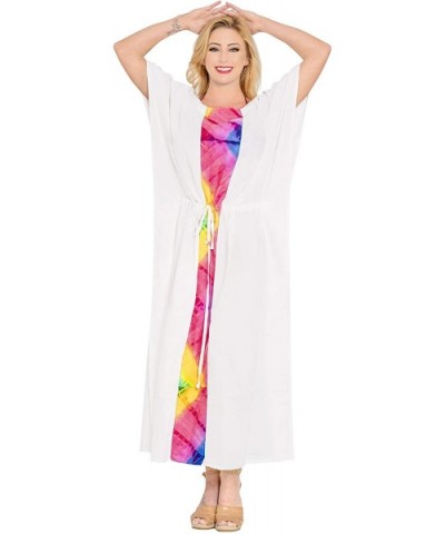 Women's Long Caftan Swimsuit Cover Ups Night Casual Dress Drawstring A - Ghost White_a415 - C318E3GTI8N $40.09 Nightgowns & S...