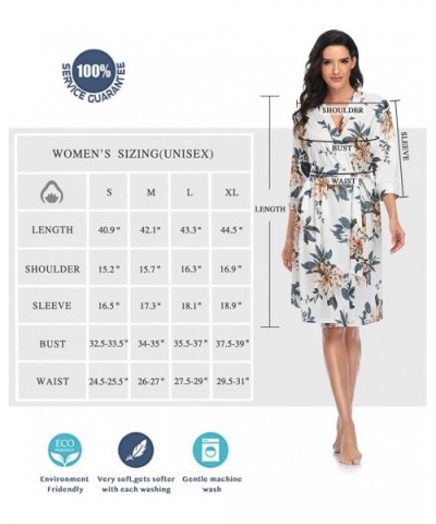 Women Floral Printed Soft Nightgown Robes Lightweight Knit Thin Short Bathrobe Sleepwear Ladies - Peony - CF194WRWDZ8 $45.27 ...