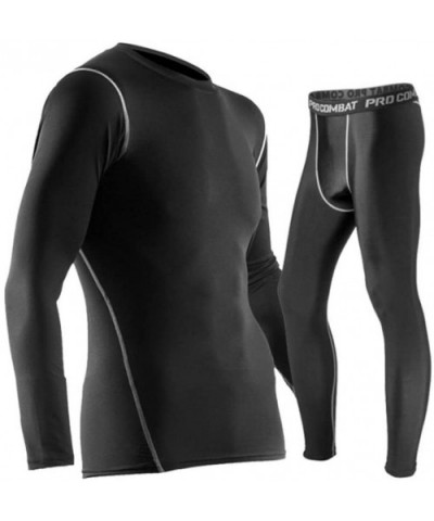 Winter Thermal Underwear Sets Men Quick Dry Stretch Men's Thermo Underwear Male Warm Long Johns Fitness (Style 2- Size L) - S...