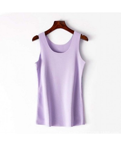 Women's Seamless Basic Layer Tank Top-Warm Thermal Underwear Camisole - Wine Red - CR18AE5GQZZ $21.96 Thermal Underwear