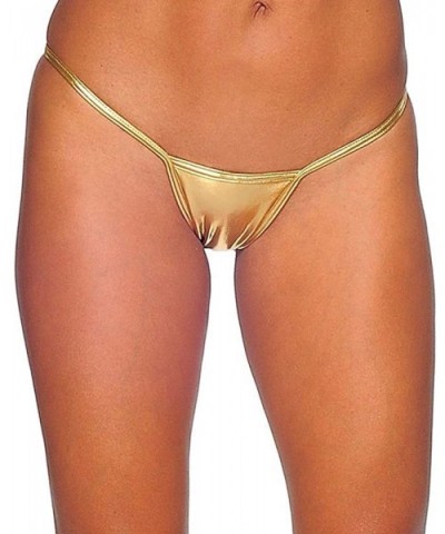 Women's Foil Tiny Low Back Tee - Gold - C911D3KP8CL $18.56 Panties