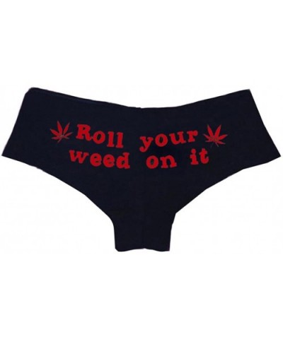 Women Letter Print Panties- Witspace Roll Your Weed On It Underwear - Red - CV18E0CW5Z3 $13.60 Panties