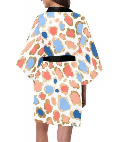 Custom Leopard Print Women Kimono Robes Beach Cover Up for Parties Wedding (XS-2XL) - Multi 5 - CO190ZL5TR0 $77.68 Robes