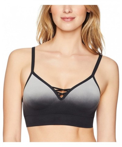 Women's Criss Cross Cropped Push-up Bralette (for A-C cups) - Black Dip Dye - CV188ZS8D4D $16.74 Bras