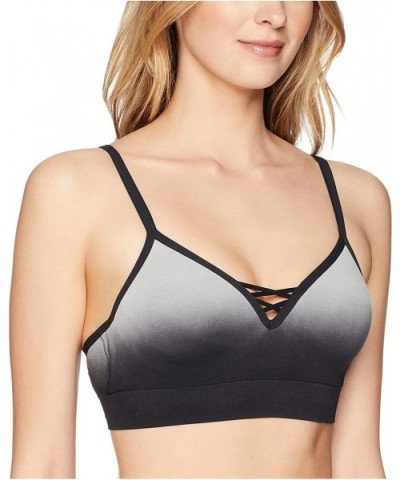 Women's Criss Cross Cropped Push-up Bralette (for A-C cups) - Black Dip Dye - CV188ZS8D4D $16.74 Bras