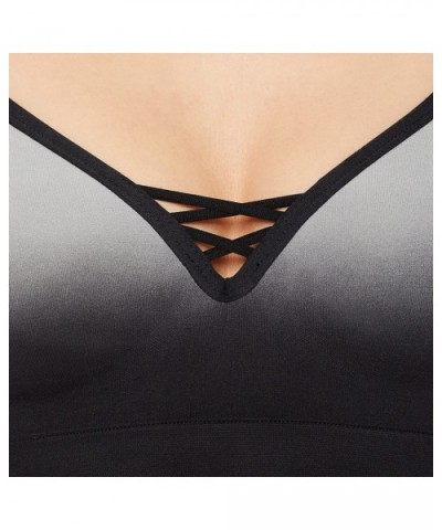 Women's Criss Cross Cropped Push-up Bralette (for A-C cups) - Black Dip Dye - CV188ZS8D4D $16.74 Bras