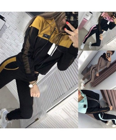 Fashion 2 Piece Outfit Women Casual Tracksuit Long Sleeve Sport Tops+Long Pants Set - Pink - C018Y52MGLR $41.78 Thermal Under...