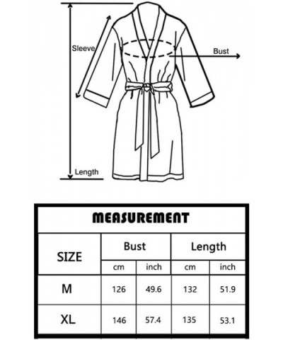 Women Kimono Robe Loungewear Pajamas Satin Nightwear Bathrobe Long - Navy - CY186NZ088A $31.26 Robes