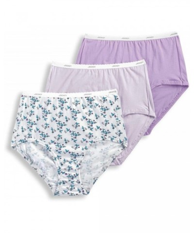 Women's Plus Size Classics Full Cut Brief 3-Pack - Silverlining/Buttercup Bouquet/Cotton Plum - CT18O9S59XR $43.50 Panties