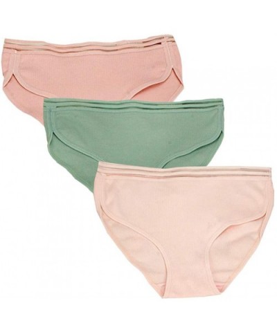 Women 3 Packs Cotton Brief Panties Soft Stretch Mesh Waist Hipster Underwear - Pink/Green/Cameo - CC18H0W5R55 $15.92 Panties