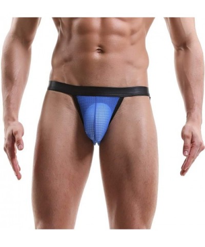 Men's Underwear- Hollow Out Men Underwear Boxers Bulge Pouch Men Shorts Hot - F-blue - CQ1967Z7C32 $13.81 Boxer Briefs