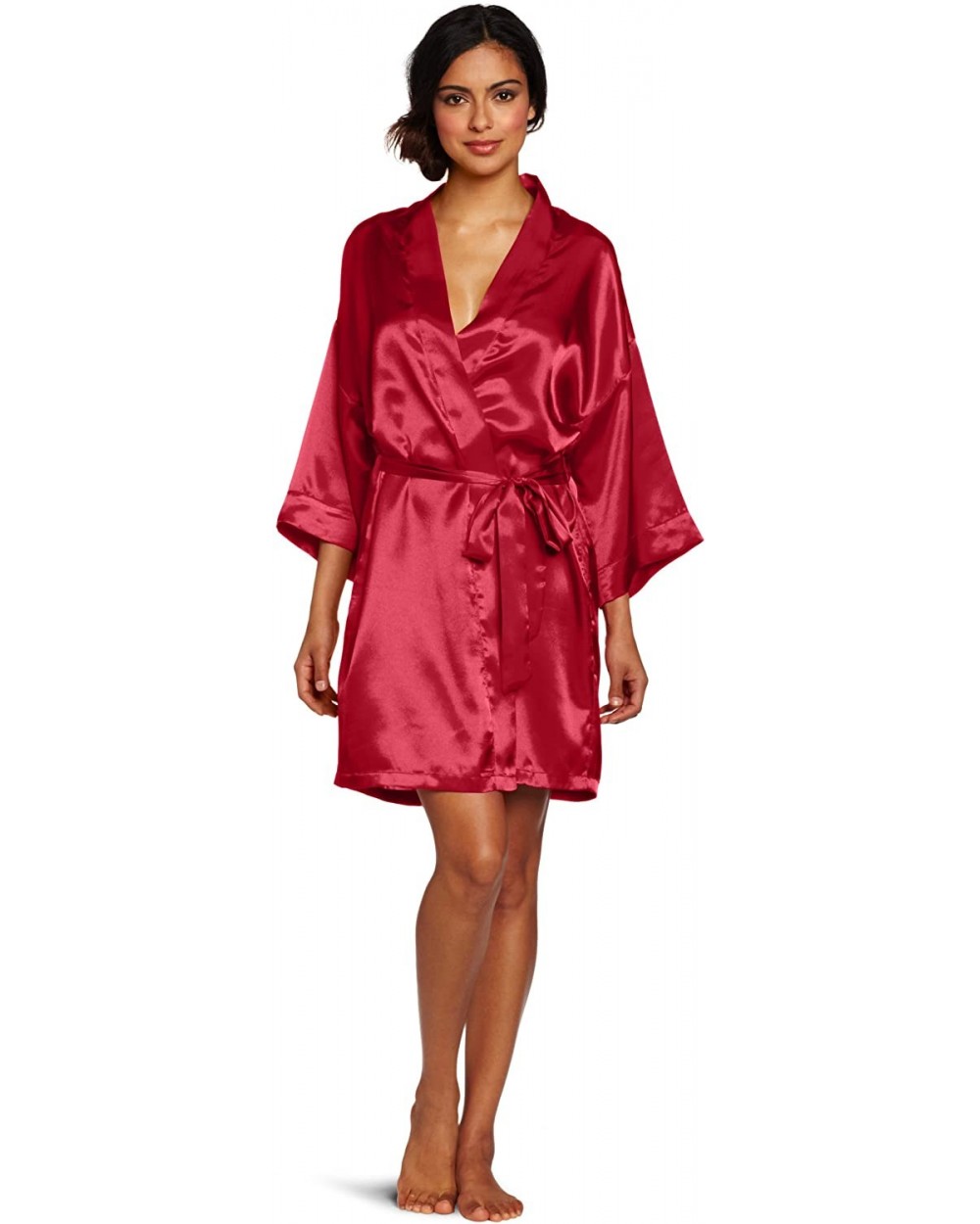 Women's Poly Charmeuse Robe - Roseberry - C5111BYZP0V $22.40 Robes