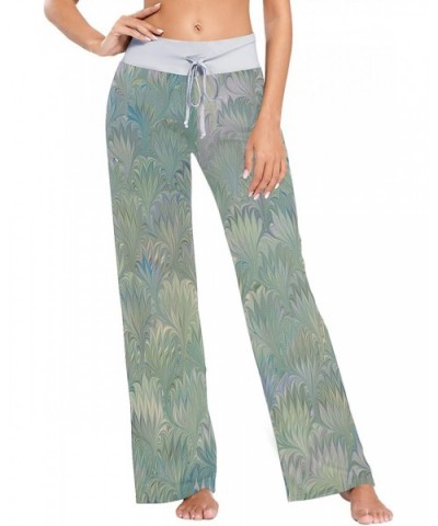 Green Leaves Floral Women's Pajama Pants Comfy Drawstring Lounge Pants Sleepwear - CJ19DSWI2K4 $53.78 Bottoms