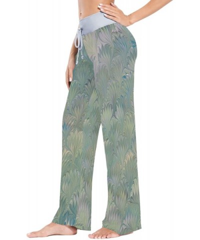 Green Leaves Floral Women's Pajama Pants Comfy Drawstring Lounge Pants Sleepwear - CJ19DSWI2K4 $53.78 Bottoms