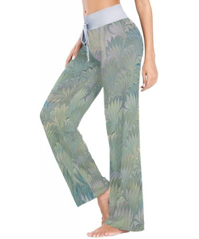 Green Leaves Floral Women's Pajama Pants Comfy Drawstring Lounge Pants Sleepwear - CJ19DSWI2K4 $53.78 Bottoms