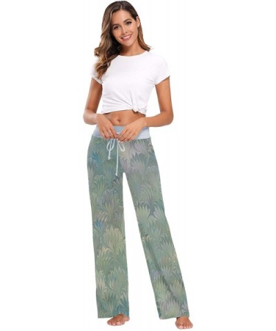 Green Leaves Floral Women's Pajama Pants Comfy Drawstring Lounge Pants Sleepwear - CJ19DSWI2K4 $53.78 Bottoms