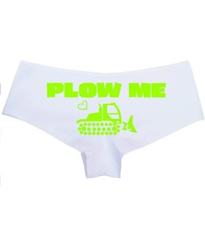 Plow Me Cute Tractor Sexy White Panties Like It Rough and Hard - Lime Green - CY18M8ICIRO $21.45 Panties