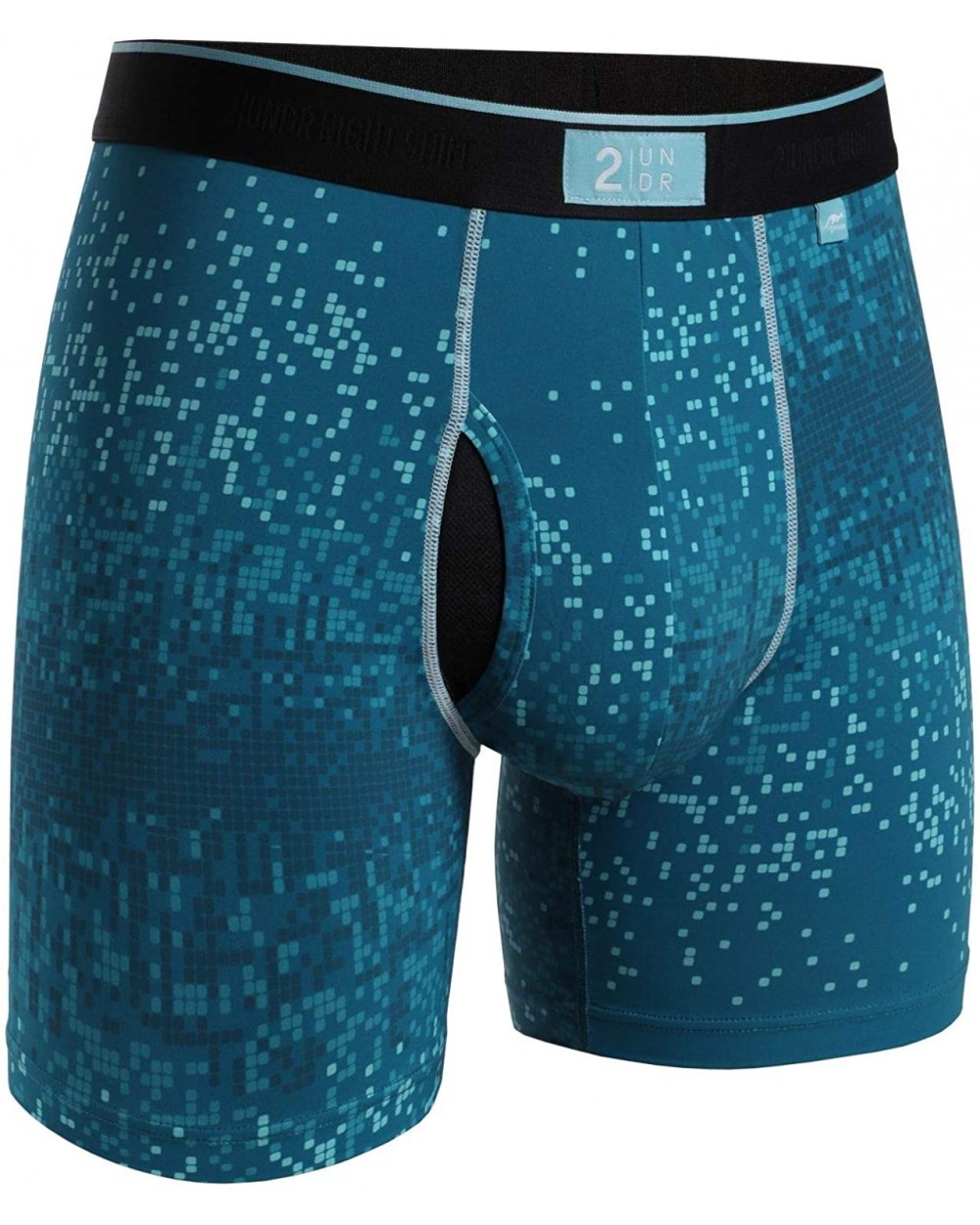 Mens Night Shift 6" Boxer Brief Underwear - Blue Pix - CZ199O5OL68 $57.00 Boxer Briefs