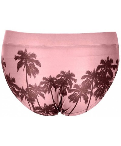 Summer Men's Sexy Printed Underwear Men's Beach Swimming Underwear - Pink - CL18SYT48T2 $19.57 Boxer Briefs