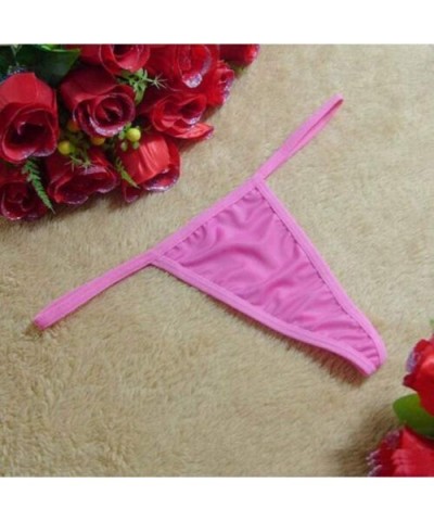 Womens Clothing Cotton G String Women Panties Simple Thongs Lightweight G StringT Back Classic Solid Color Pink - C818WU7ZQKU...