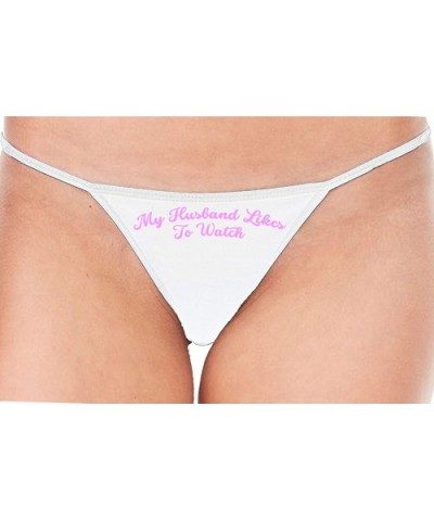 My Husband Likes to Watch Swinger White String Thong Panty - Bubble Gum - CT195GUQEM7 $22.01 Panties