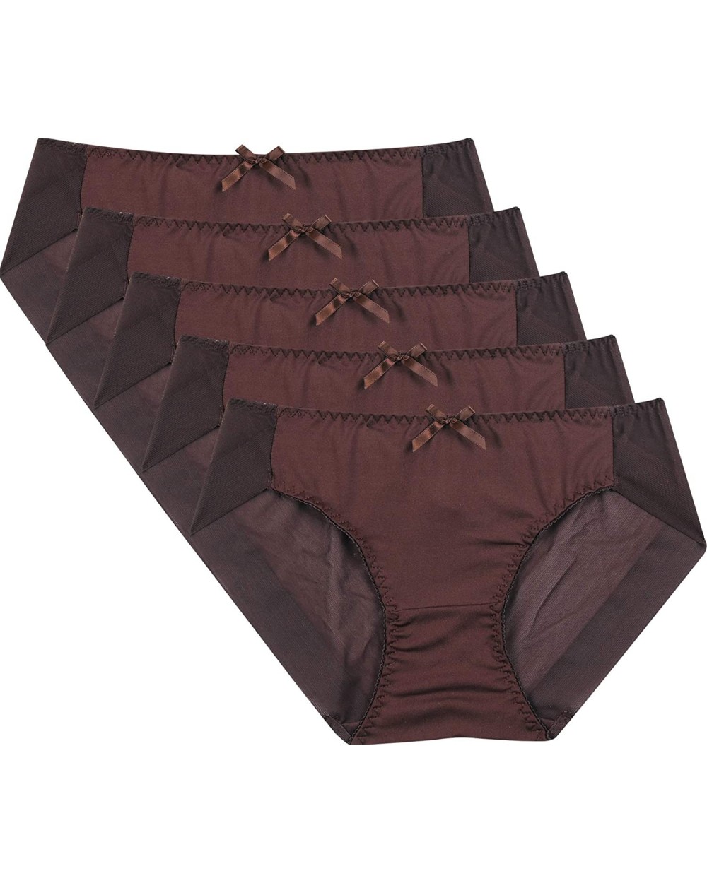 Big Girl Little Women Slim Comfort Fit Soft Brief Set Underwear No Panty Line Invisible - Brown_5 Pack - CQ18SSUHNLU $11.89 P...