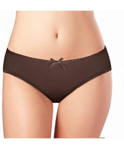 Big Girl Little Women Slim Comfort Fit Soft Brief Set Underwear No Panty Line Invisible - Brown_5 Pack - CQ18SSUHNLU $11.89 P...