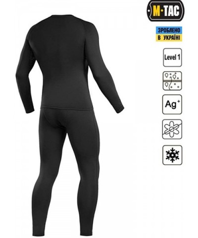 Thermal Underwear Set for Men Base Layer Fleece Lined Top & Bottom Ultra-Soft - Black - CS189ULYZ90 $75.36 Thermal Underwear