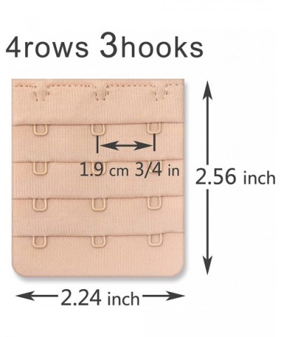 Women Bra Strap Extensions - Comfort Sturdy Bra Extender 3 Hook 3/4 inch Spacing - 8 Pack nude - CN187IM04A4 $16.29 Accessories