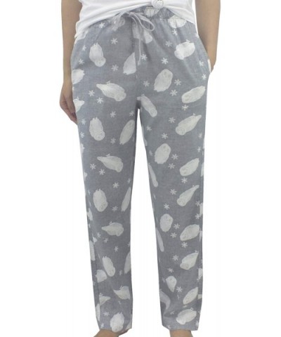 Women's Colorful Animal Dog Fox Print Soft Flannel Sleep Bottom Pants - Grey Owl Print - C4193YESSAK $38.45 Bottoms