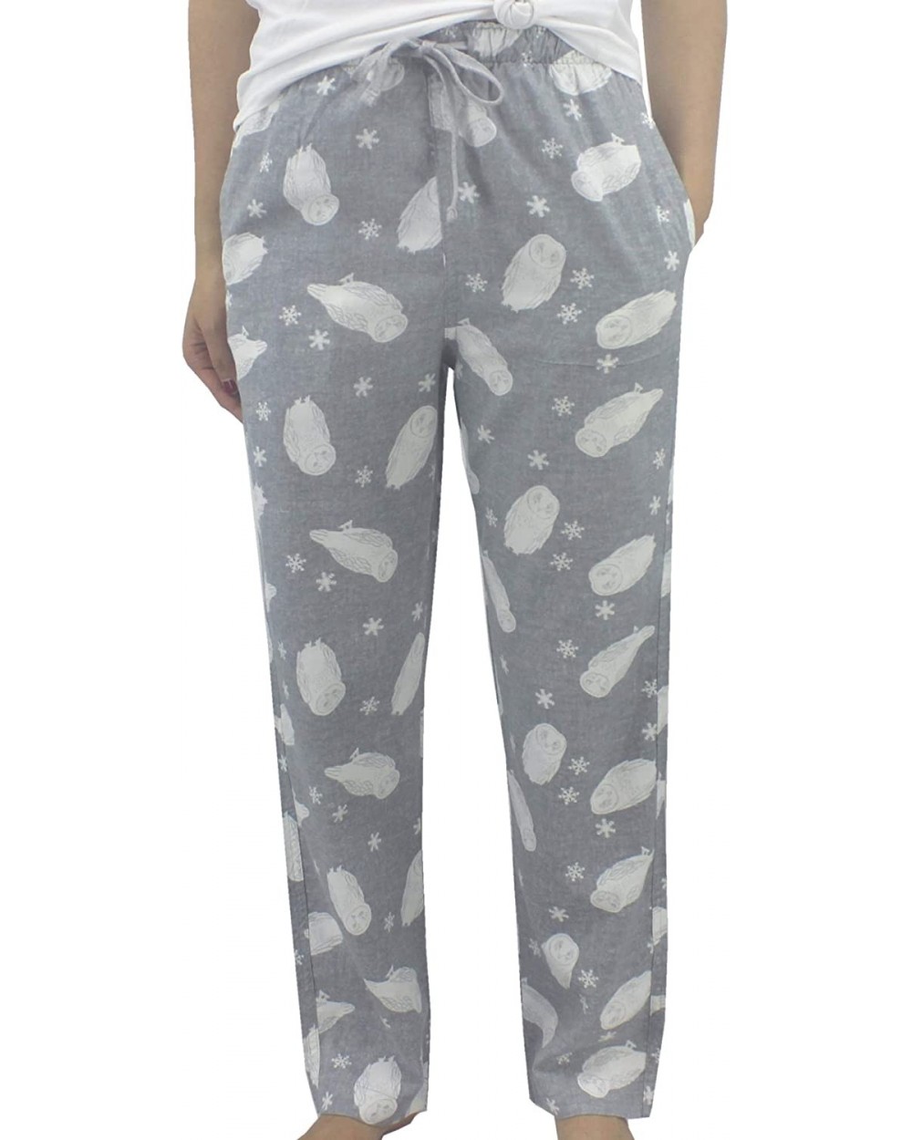 Women's Colorful Animal Dog Fox Print Soft Flannel Sleep Bottom Pants - Grey Owl Print - C4193YESSAK $38.45 Bottoms