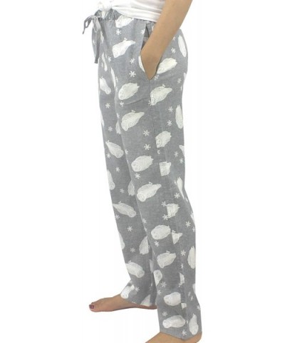 Women's Colorful Animal Dog Fox Print Soft Flannel Sleep Bottom Pants - Grey Owl Print - C4193YESSAK $38.45 Bottoms